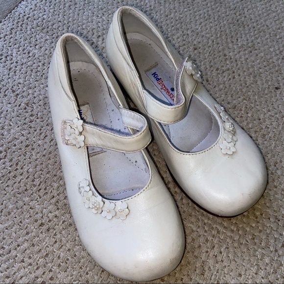 Kid Express Shoes Kid Express Ecruivory Mary Jane Dress Shoes